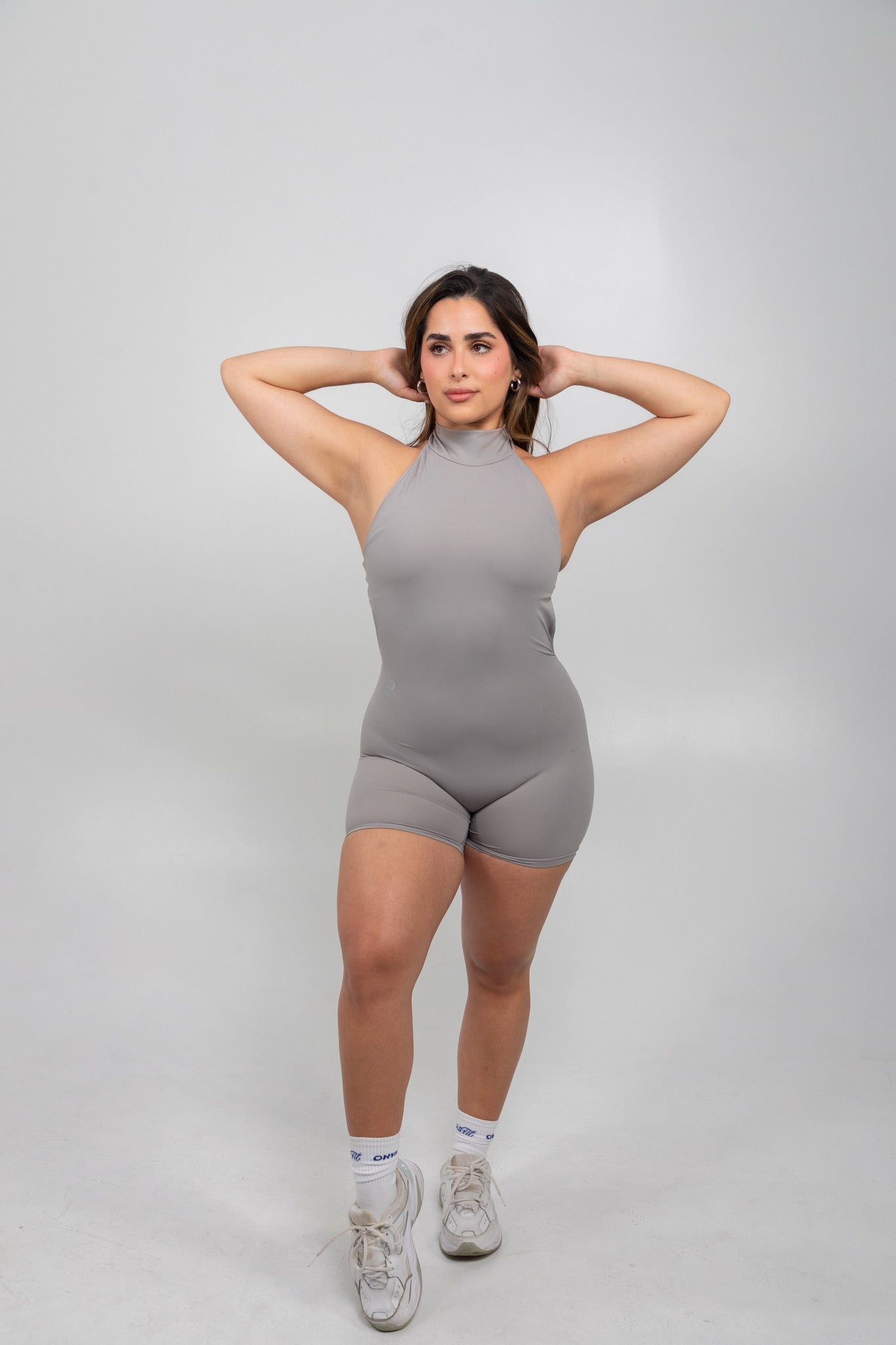 Steel Grey High Neck Romper