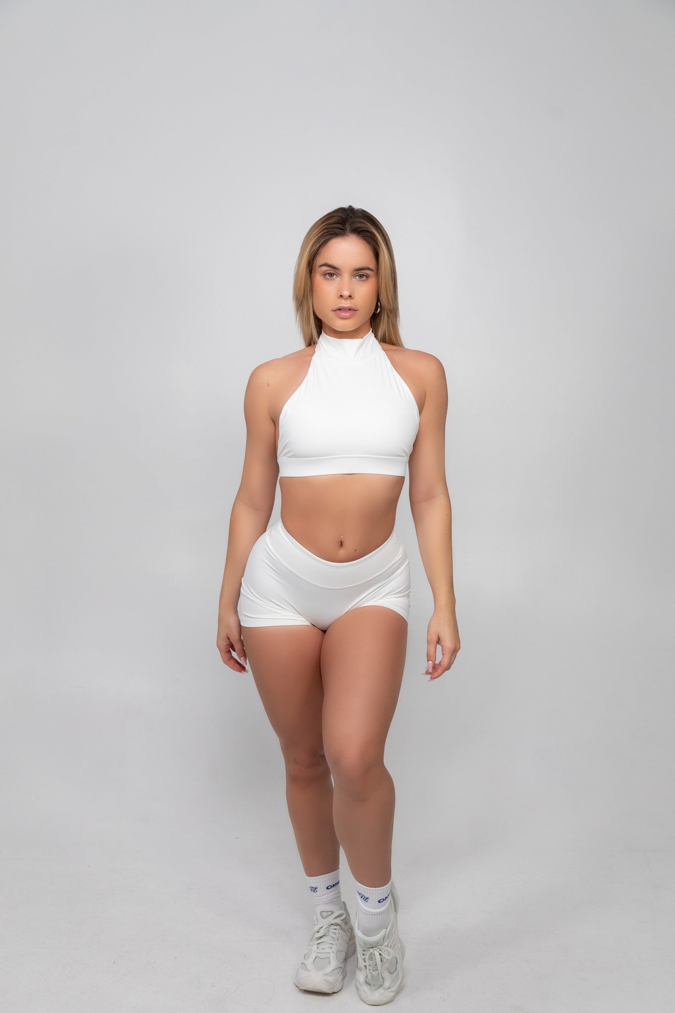 Crystal White V Scrunch Shorts