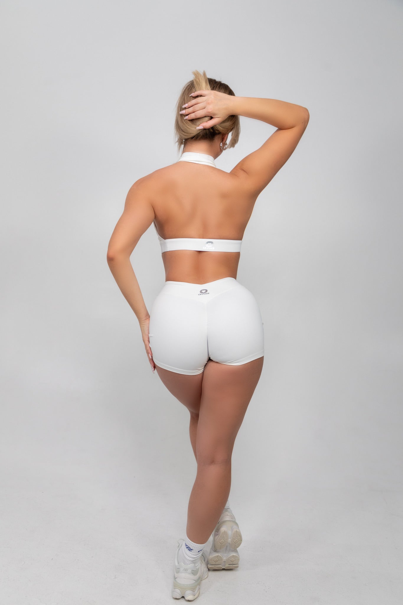Crystal White V Scrunch Shorts