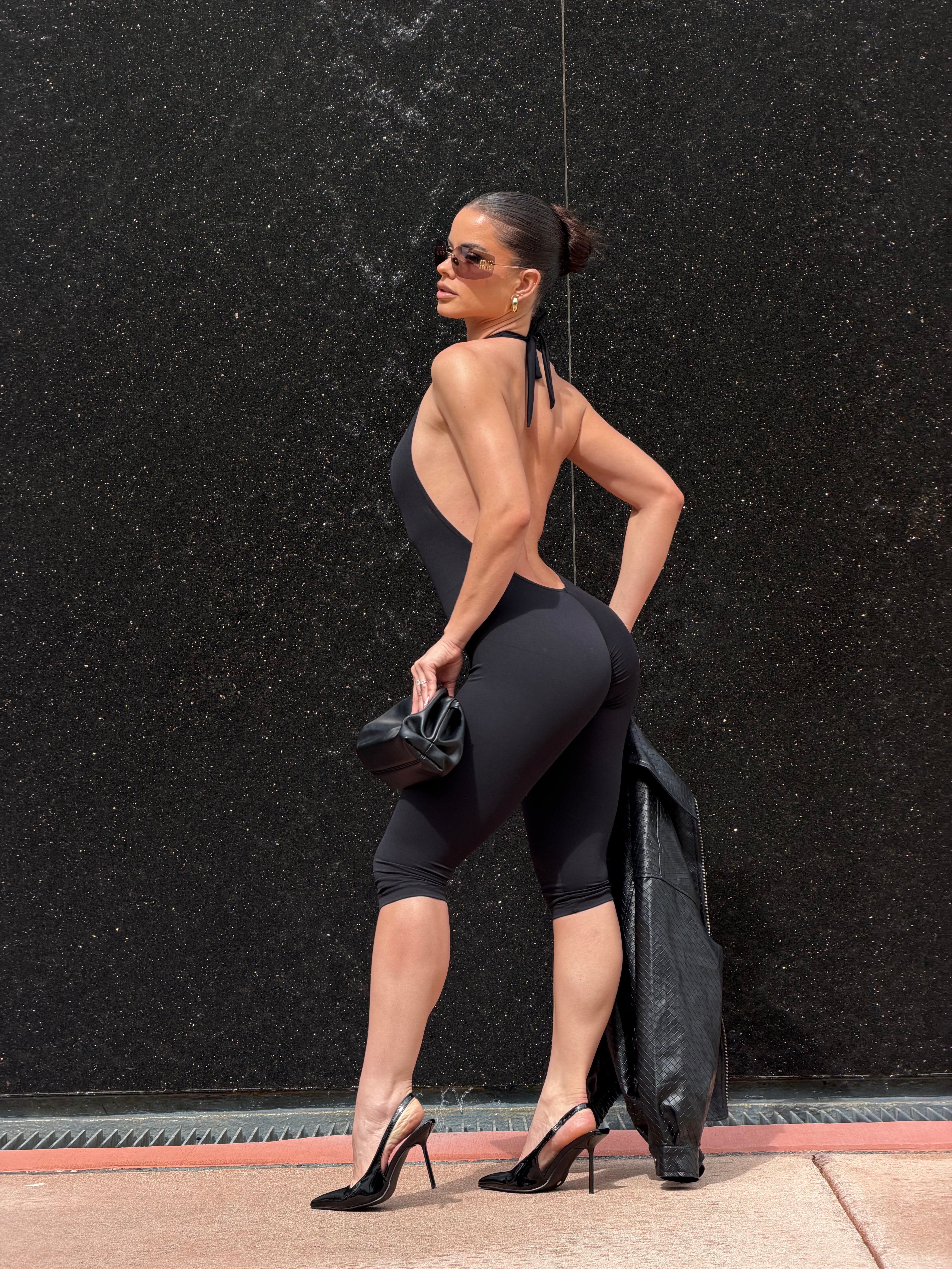 PRE ORDER | Aeroflex High Neck Capri Romper