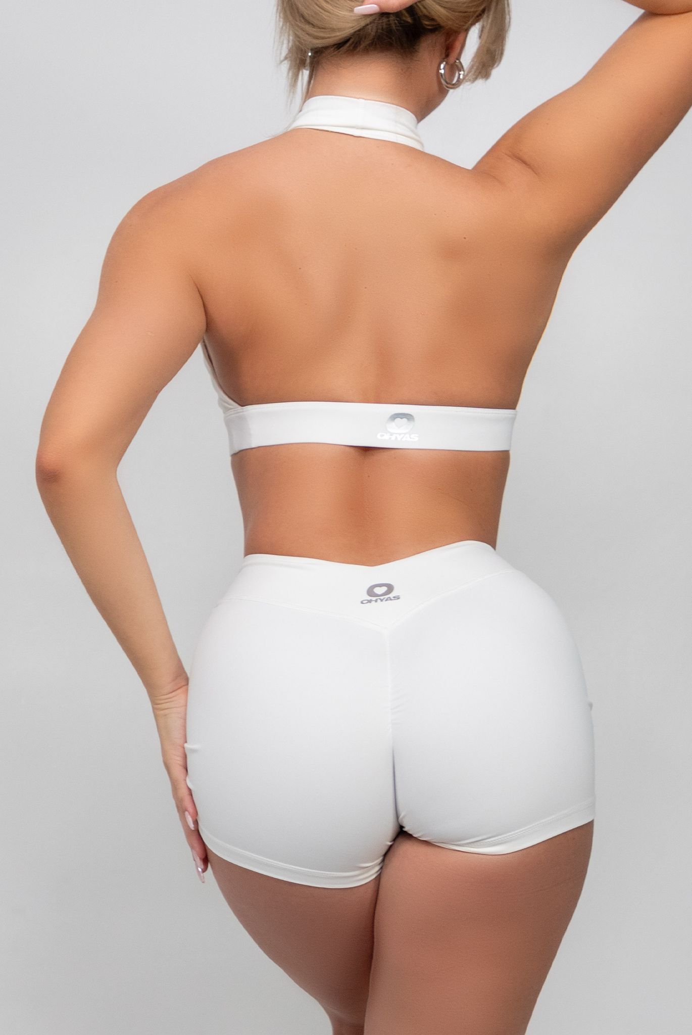 Crystal White High Neck Crop Top