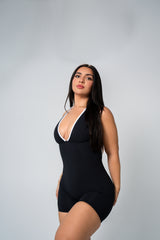 Dark Truffle Two Tone Criss Cross Romper