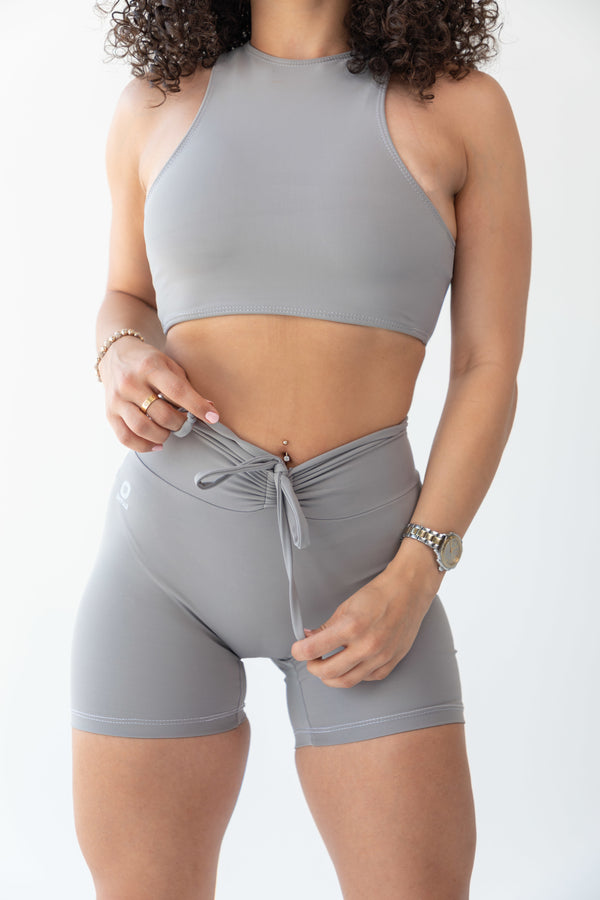 Light Grey Fitted Crop