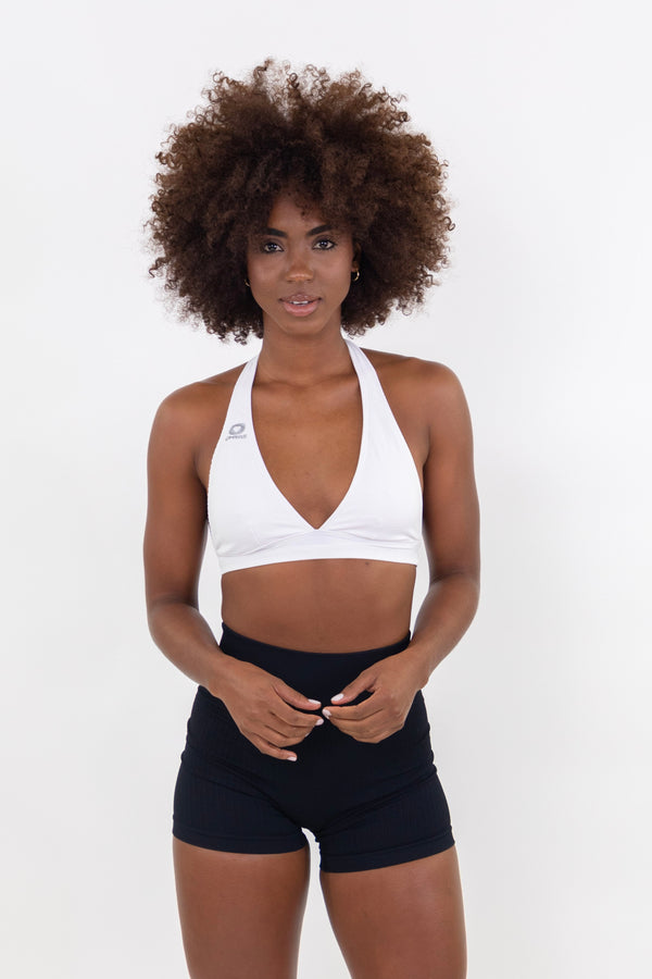 White Lux Show Off Ribbed Sports Bra